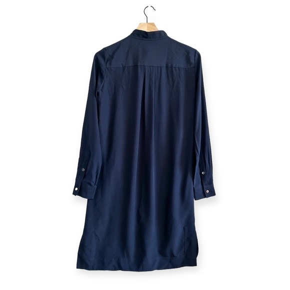 Diane Von Furstenberg Marianna Navy Silk Shirt Dress, Size 2 - Picture 2 of 13